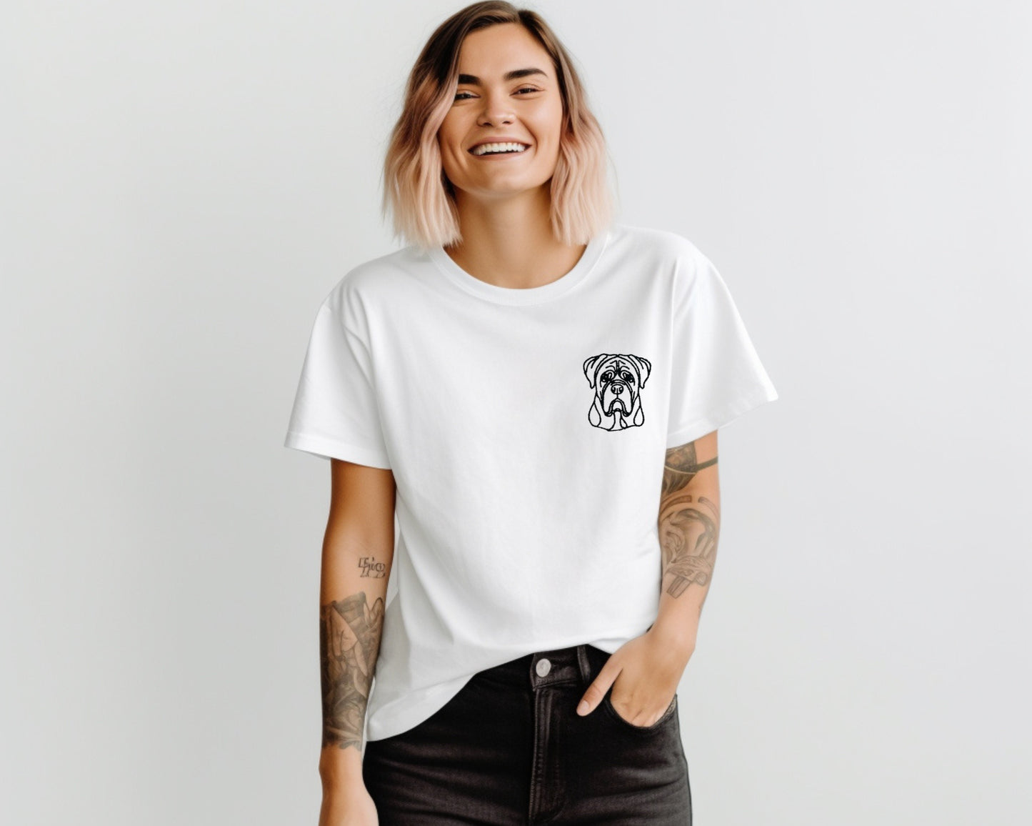 "My Dog Says Hi!" – Embroidered Tee-SQ2845644