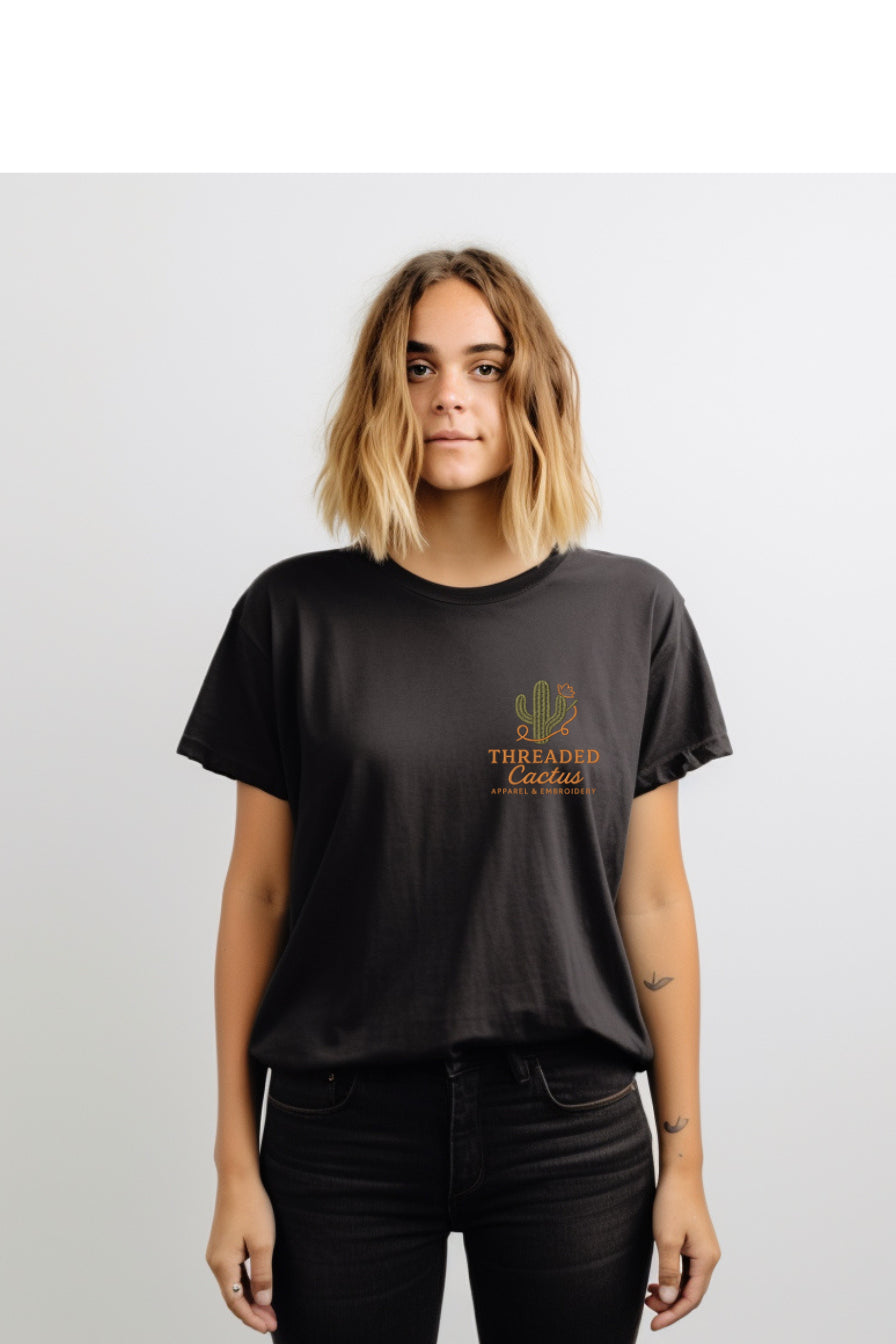 "East Coast Edition" Black Threaded Cactus Tee-SQ5010018