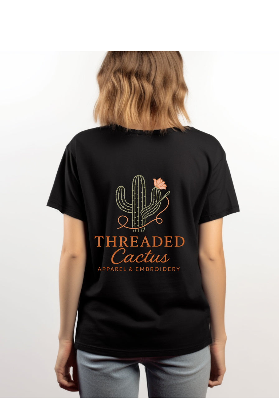 "East Coast Edition" Black Threaded Cactus Tee-SQ5010018