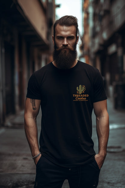 "East Coast Edition" Black Threaded Cactus Tee-SQ5010018