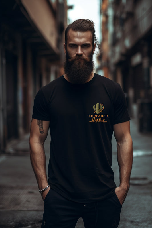 "East Coast Edition" Black Threaded Cactus Tee-SQ5010018