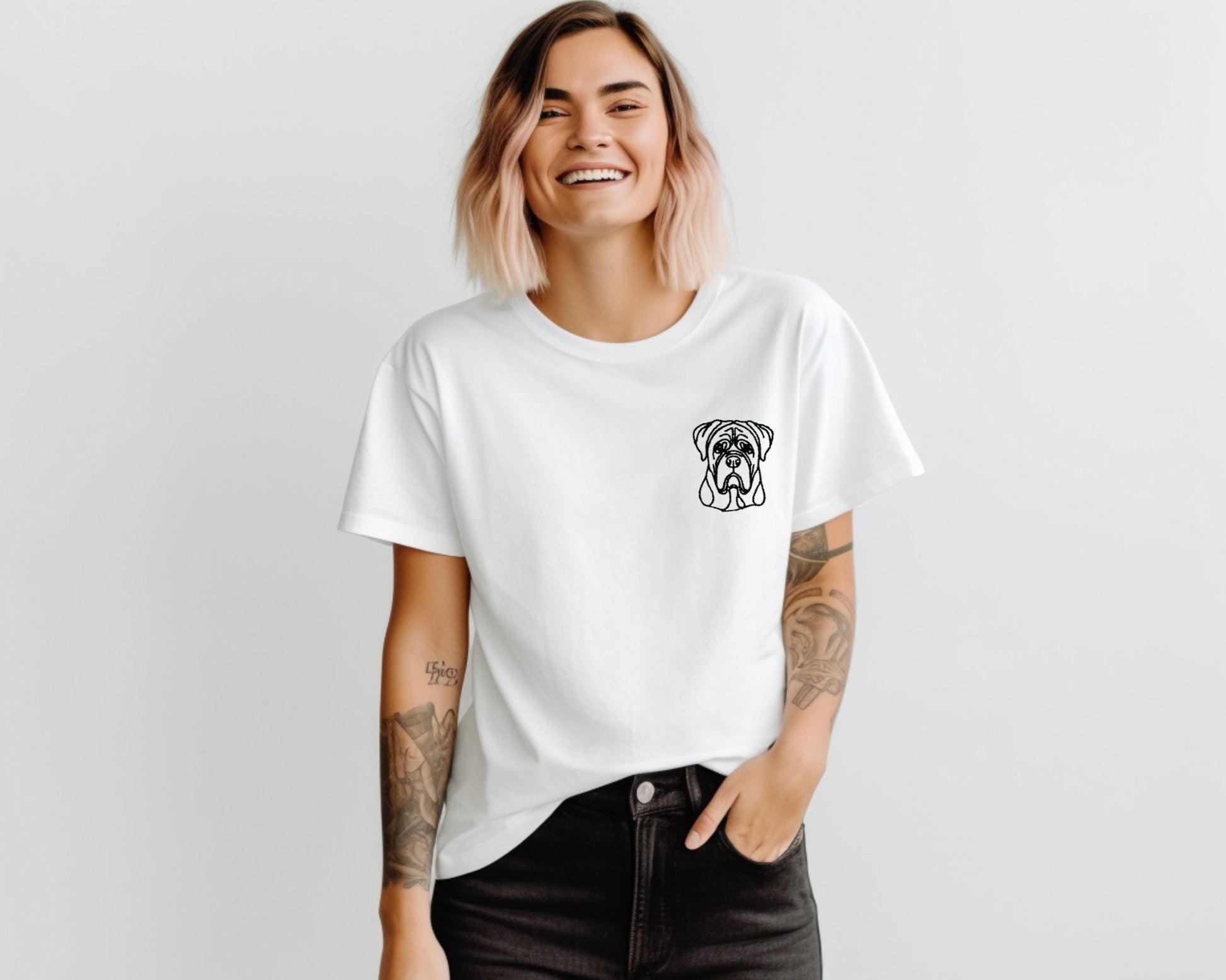 "My Dog Says Hi!" – Embroidered Tee-SQ2845644
