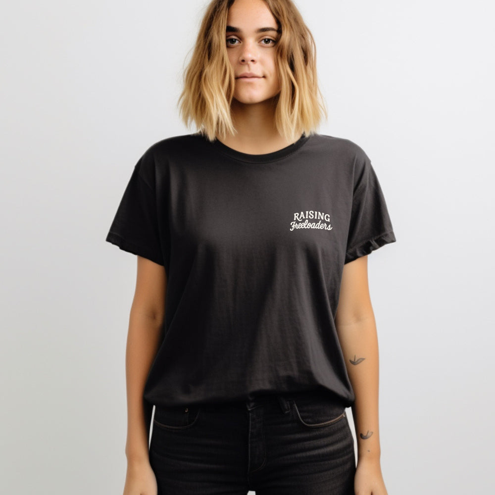 "Raising Freeloaders" – The Minimalist Parent Survival Tee-SQ6240302