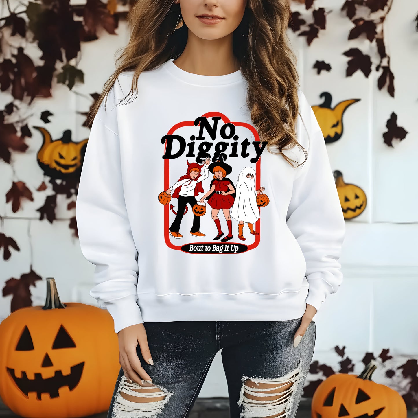 🎃👻 No Diggity Halloween Crewneck 👻🎃-SQ9963134