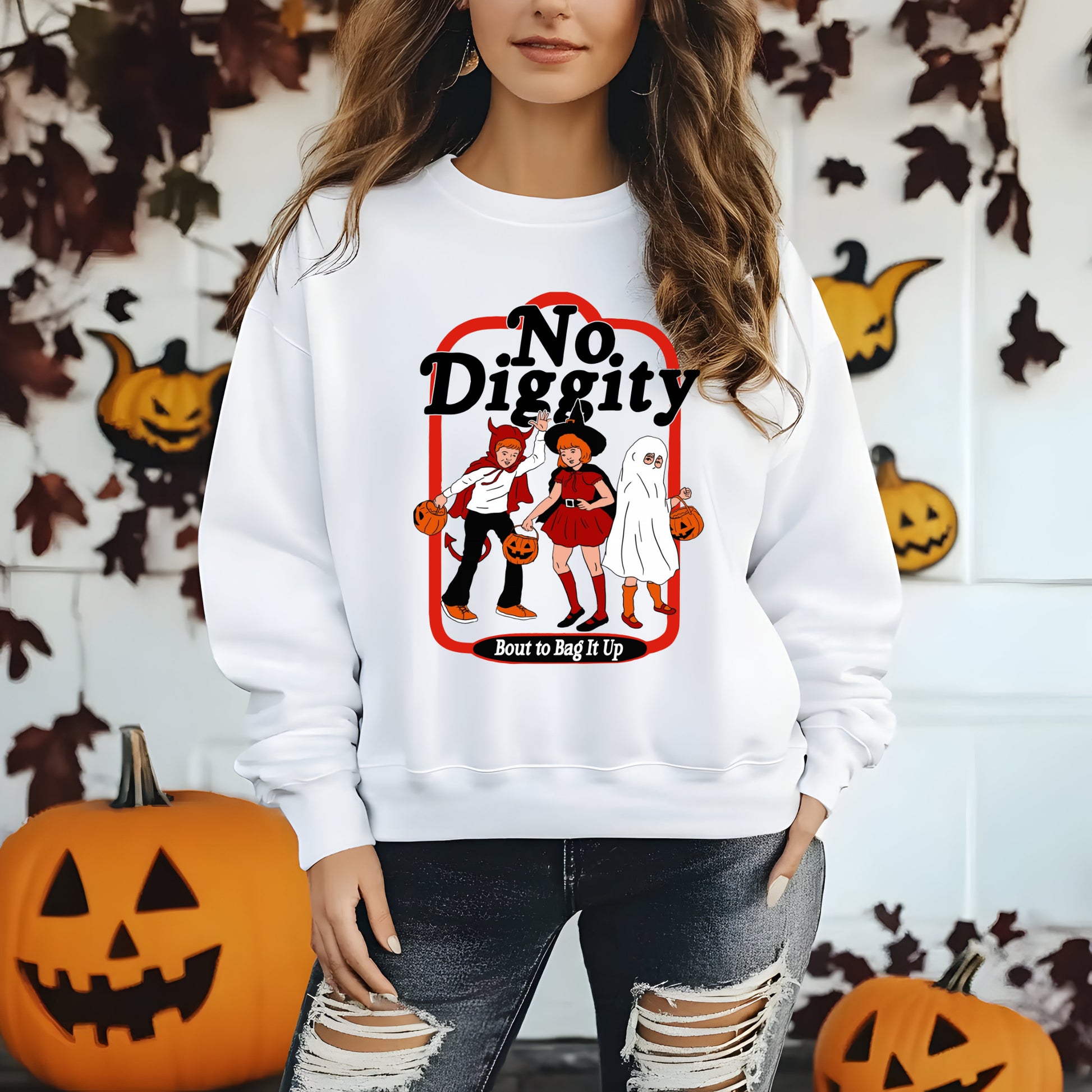 🎃👻 No Diggity Halloween Crewneck 👻🎃-SQ9963134