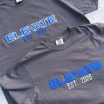 Elevate Cheer Oversized Tee - Embroidered | Blue outline