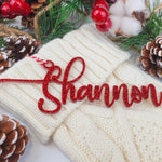 “Hands Off My Stocking” Glitter Acrylic Name Tags