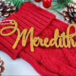 “Hands Off My Stocking” Glitter Acrylic Name Tags