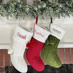 “Stuff Me Silly Stockings” - Embroidered Knit Stocking